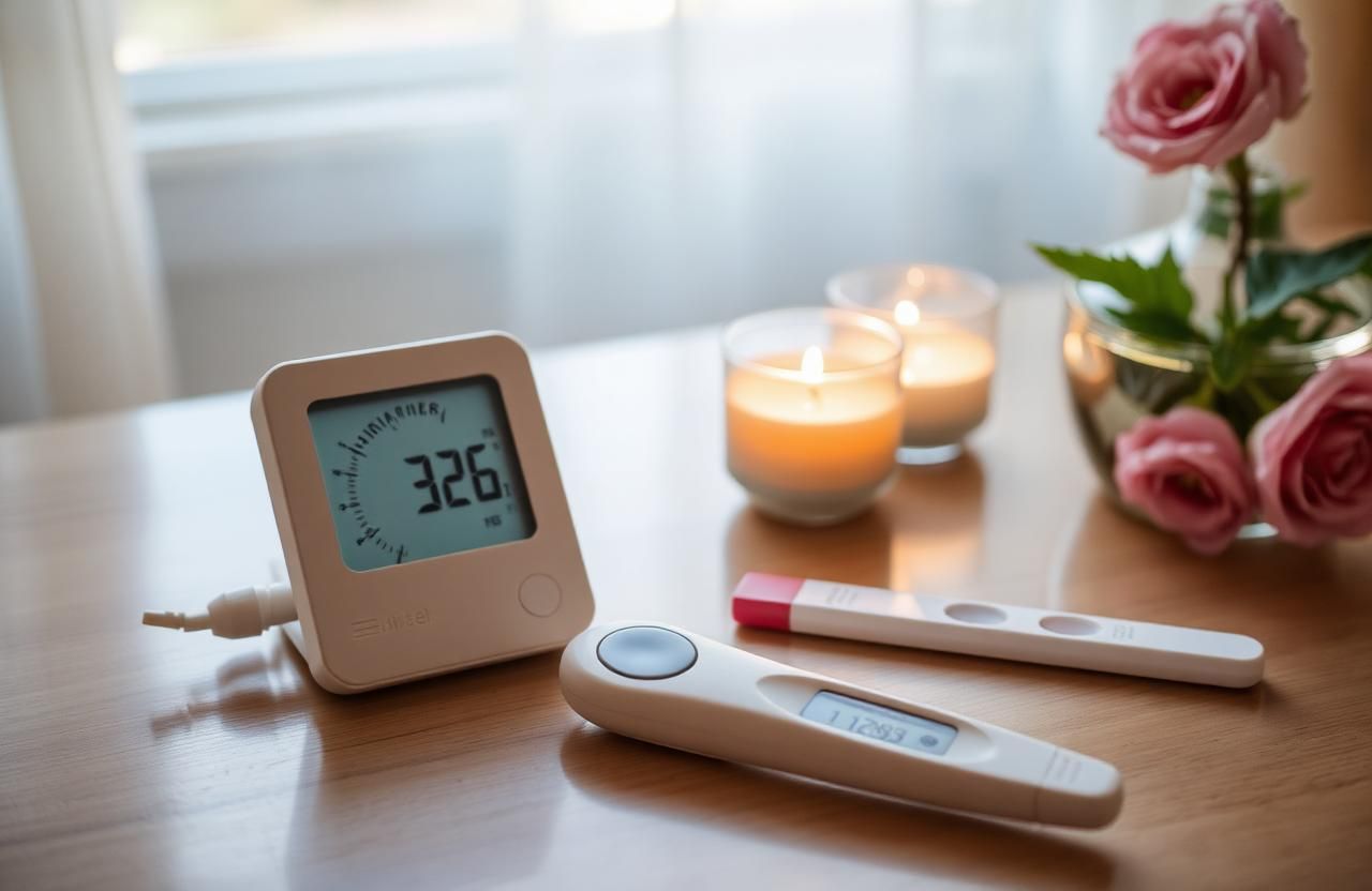 Basalthermometer und Ovulationstest zur Bestimmung des Eisprungs