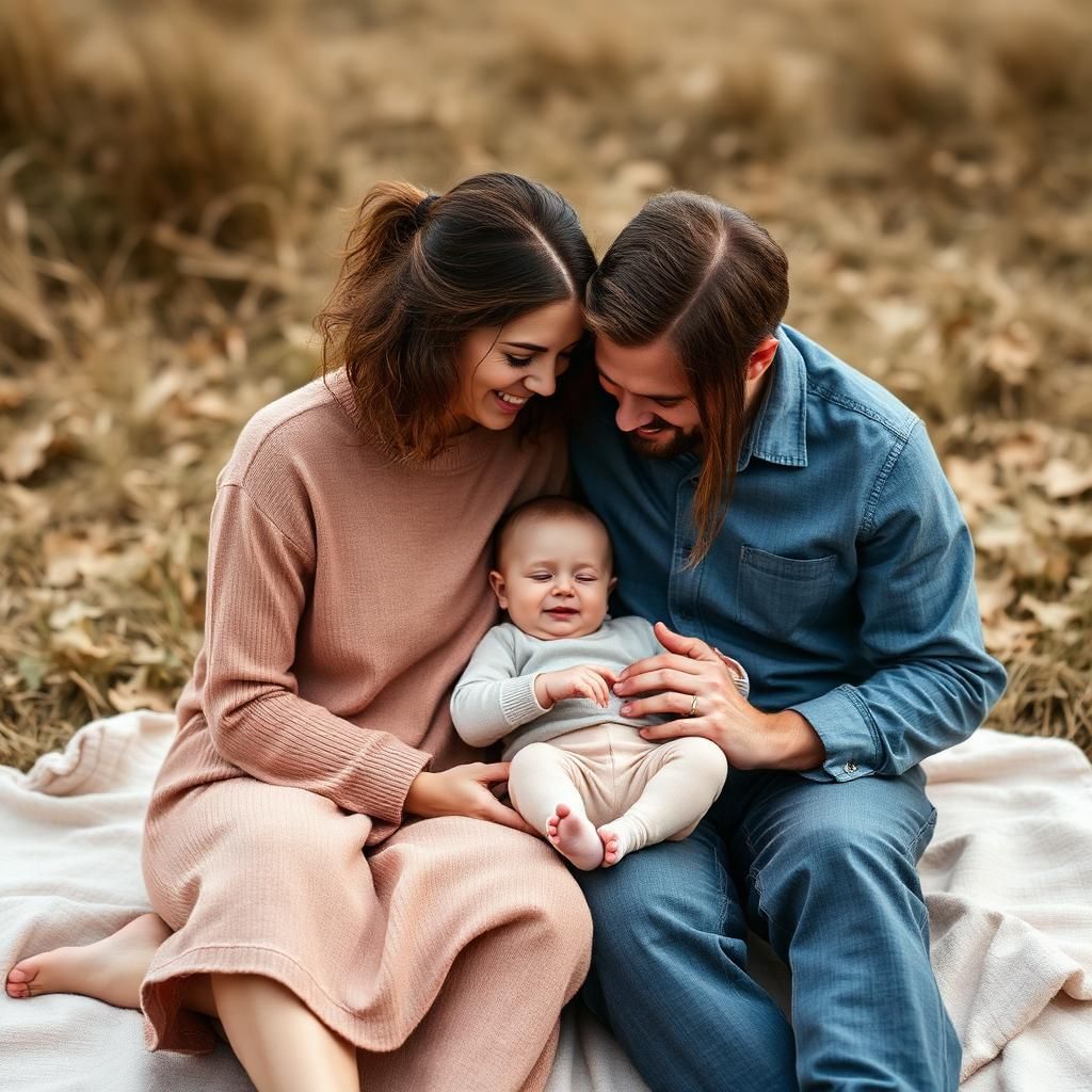 Späte Eltern mit ihrem Baby
